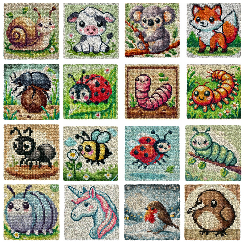 Sewing Pin Cushion - Cute Animals Embroidery Latch Hook Kit