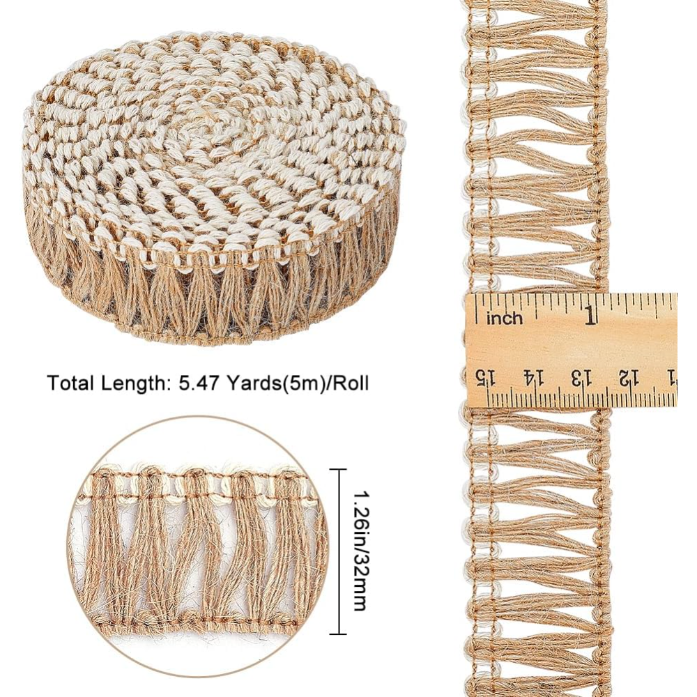 5 Meters Burlap Fringe Tassel  - Sewing Kit recension och pris