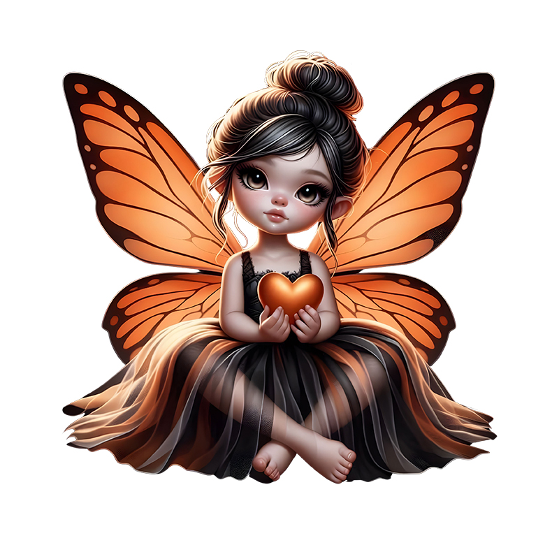 Cute Butterfly Elf Girl Iron O - Iron On Patch recension och pris