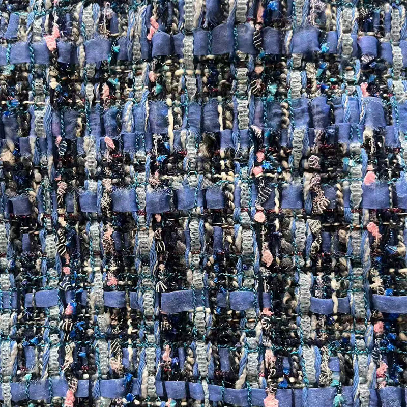 Blue Yarn-dyed Heavy Industry  - Sewing Tweed Fabric recension och pris