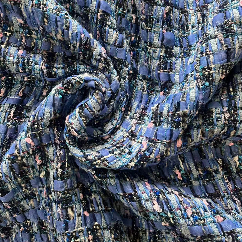Blue Yarn-dyed Heavy Industry  - Sewing Tweed Fabric recension och pris