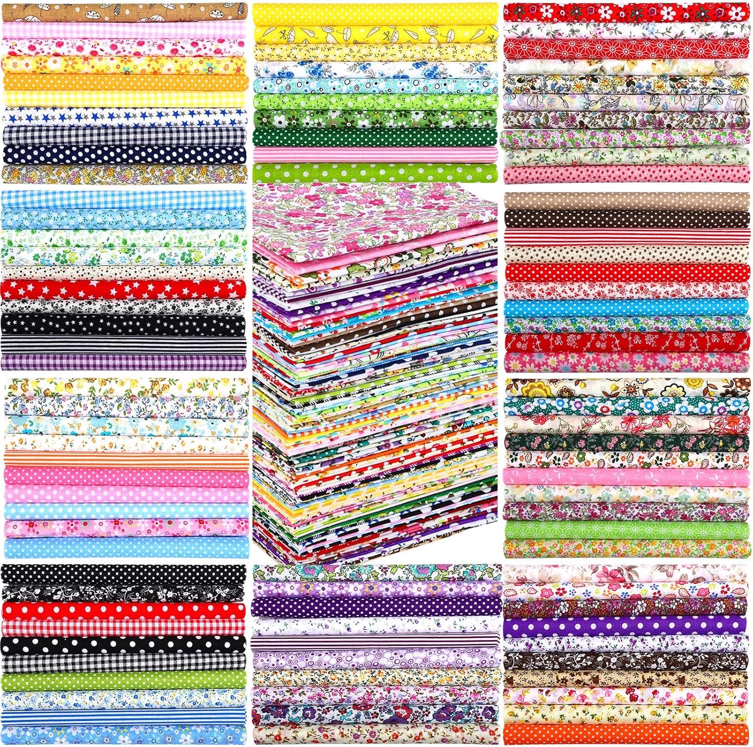 50PCS/100PCS 100% Cotton Fabri - Sewing Tweed Fabric recension och pris