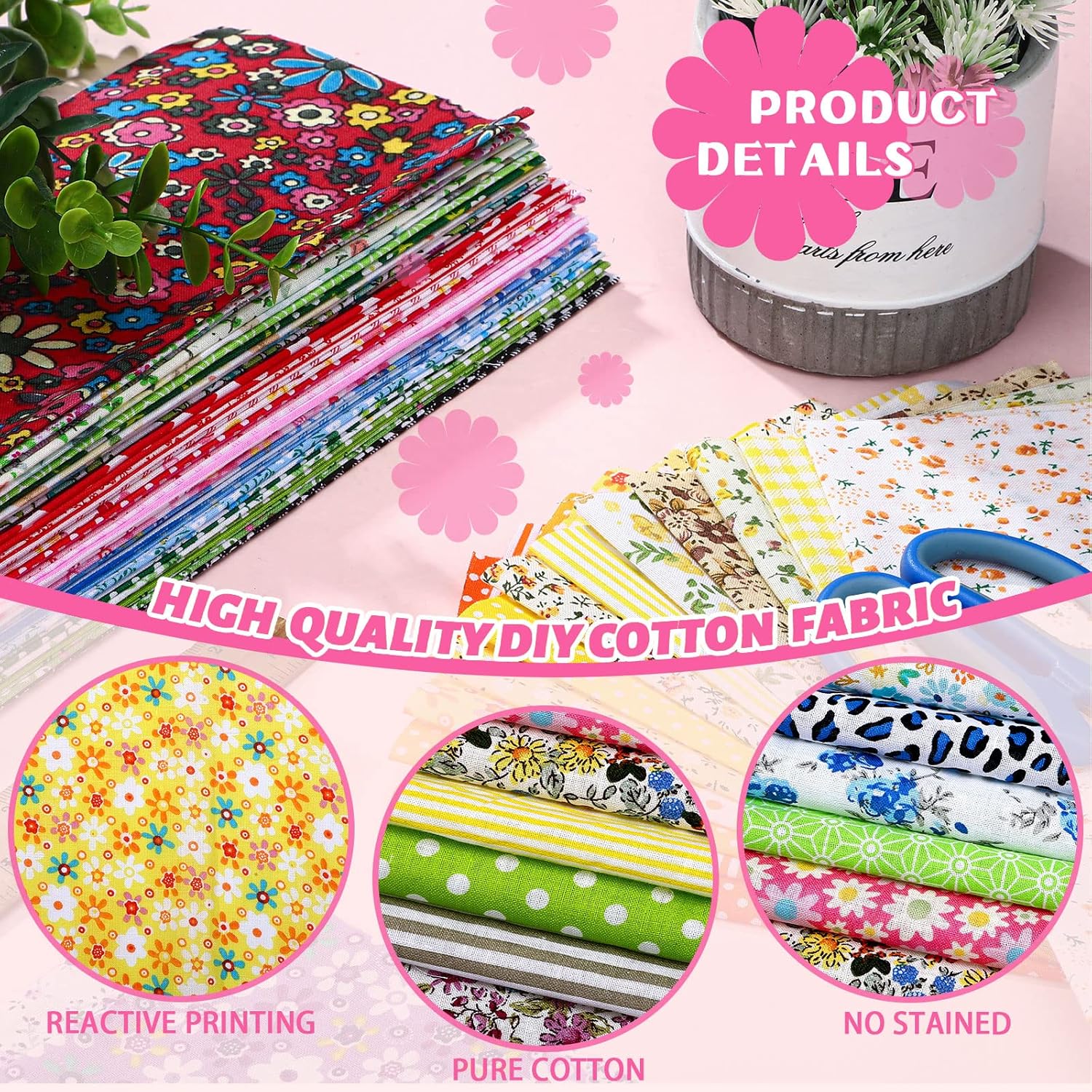 50PCS/100PCS 100% Cotton Fabri - Sewing Tweed Fabric recension och pris