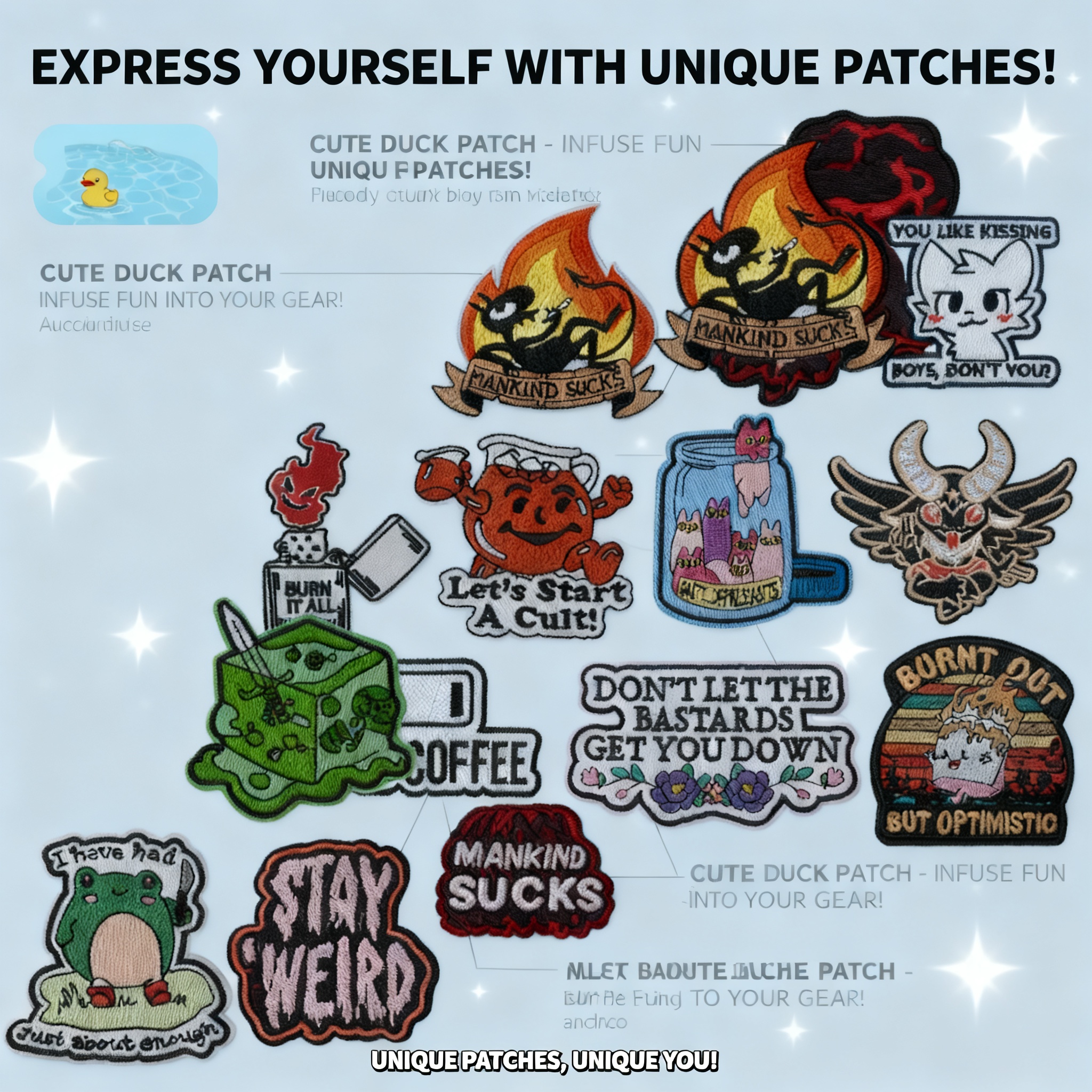 Funny Badge Quotes Cartoon Ani - Iron On Patch recension och pris