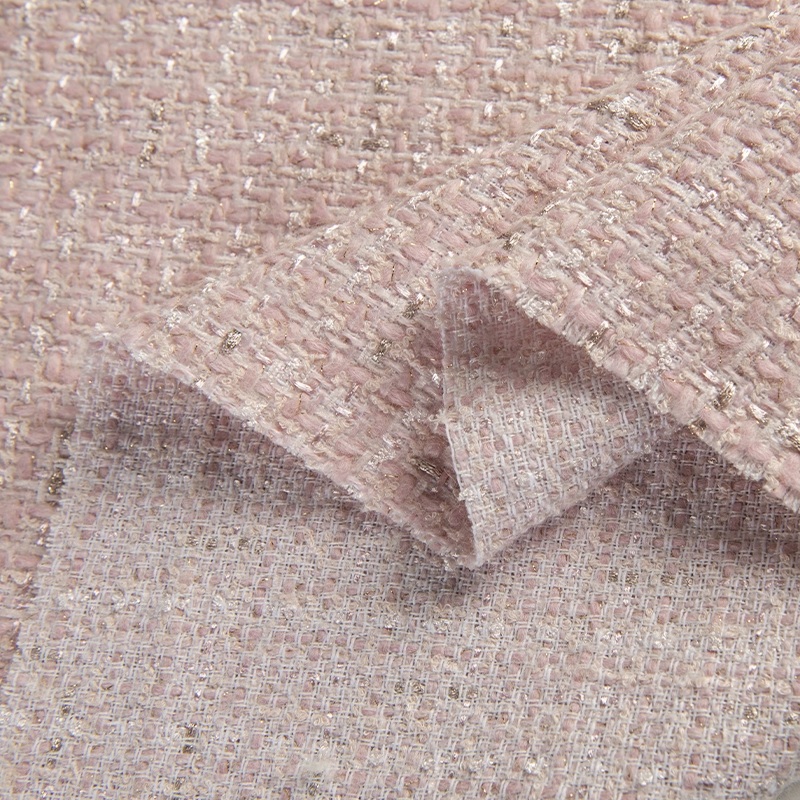 Beige Color and Gold Wire Yarn - Sewing Tweed Fabric recension och pris