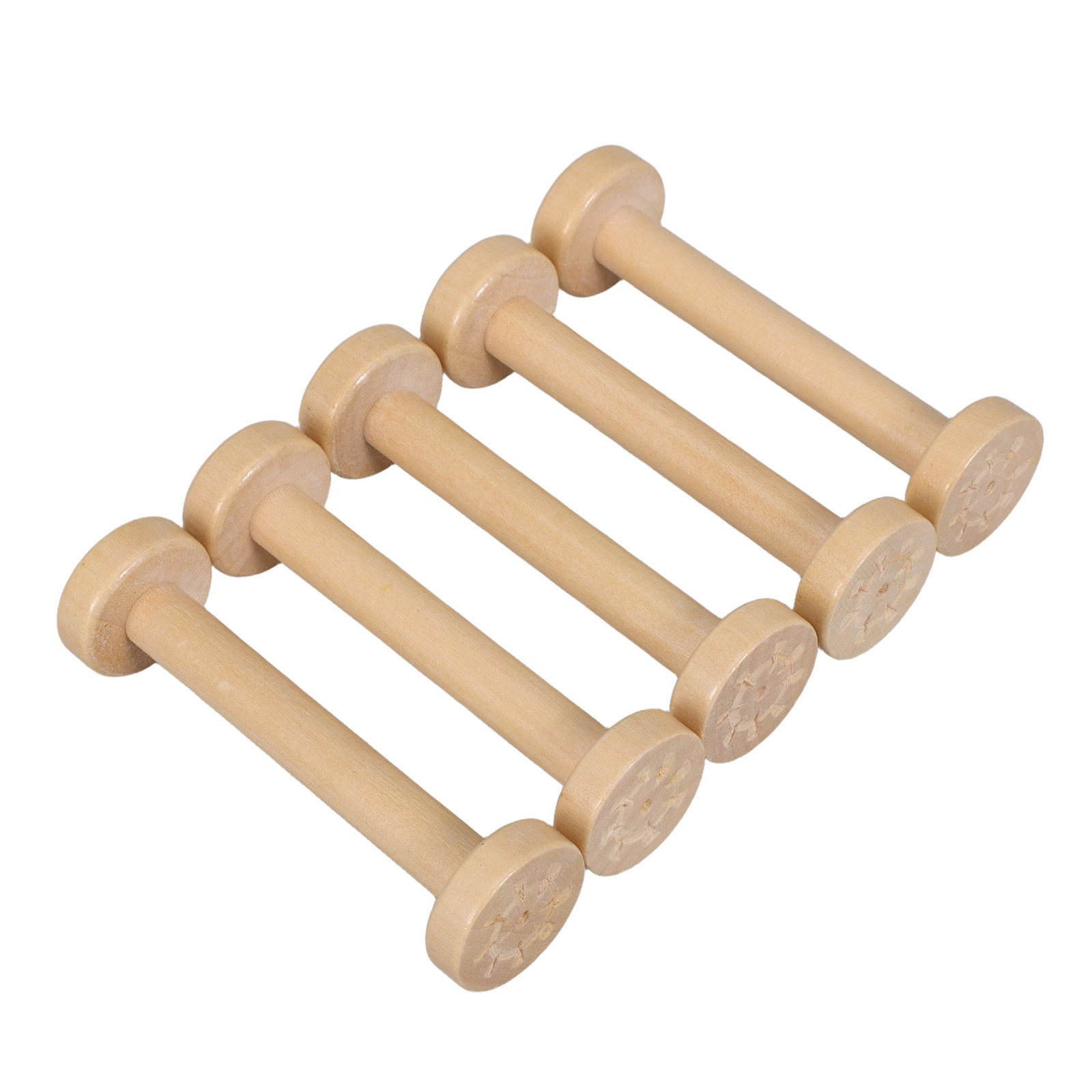 5Pcs Wooden Spools Natural Vin - Sewing And Textile recension och pris