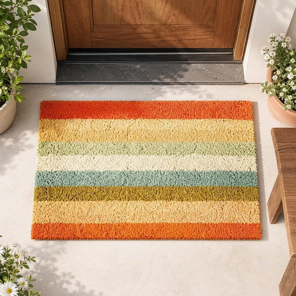 Retro Colorful Stripe Doormat  - Century Textile & Sewing Supply Avenue C North Saskatoon Sk recension och pris