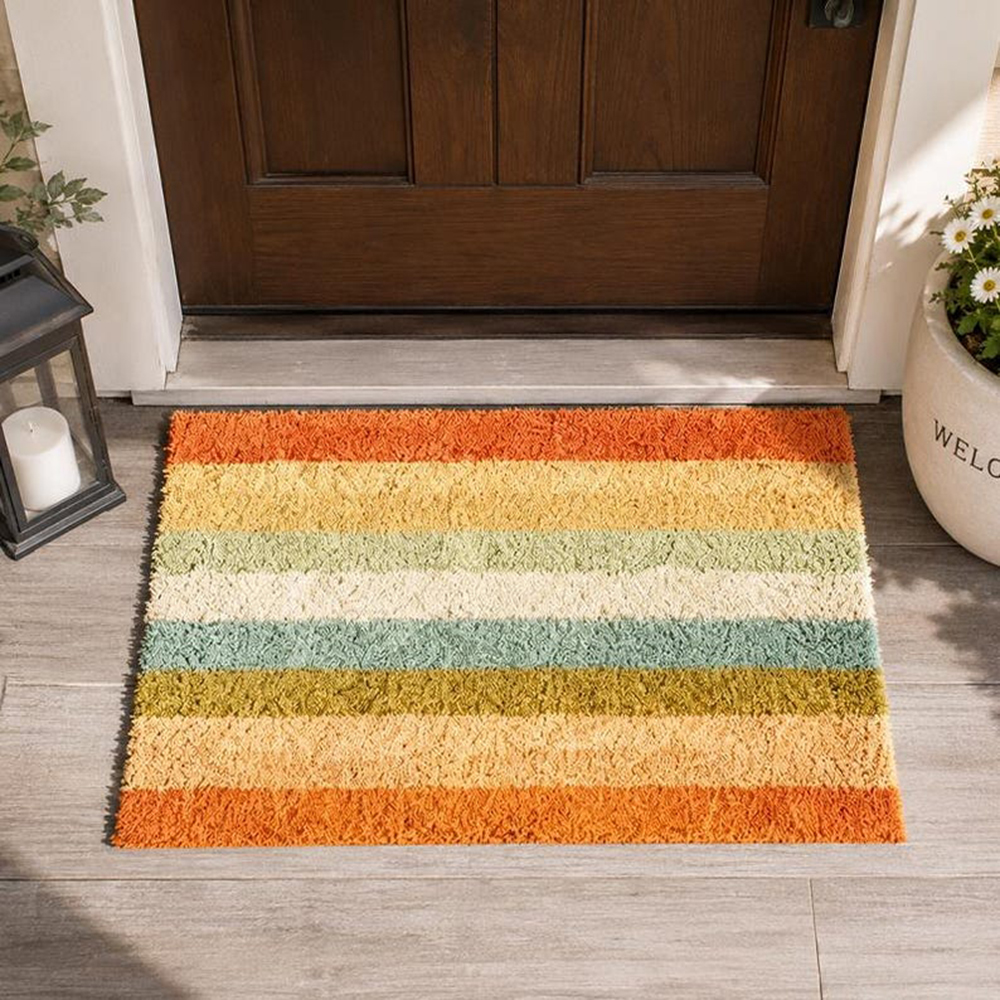 Retro Colorful Stripe Doormat  - Century Textile & Sewing Supply Avenue C North Saskatoon Sk recension och pris