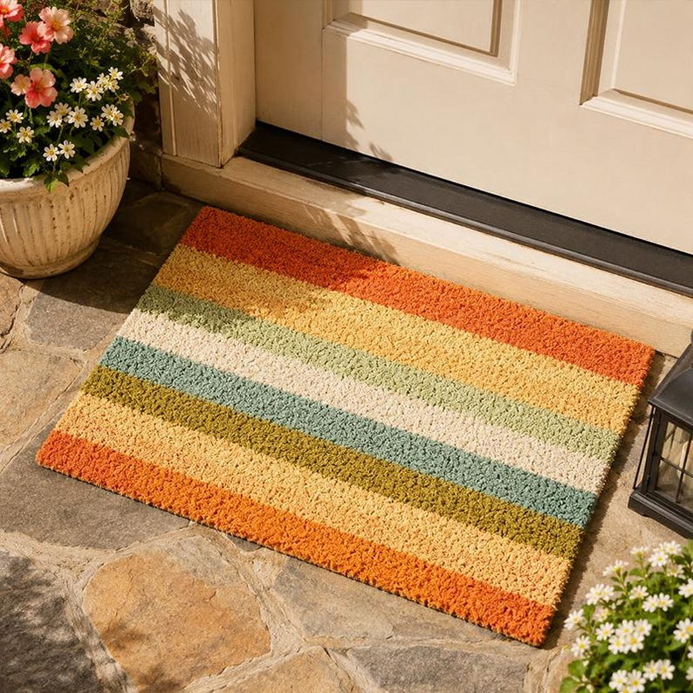 Retro Colorful Stripe Doormat  - Century Textile & Sewing Supply Avenue C North Saskatoon Sk recension och pris