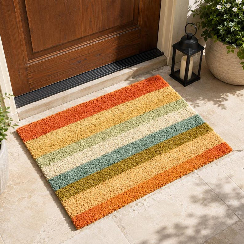 Retro Colorful Stripe Doormat  - Century Textile & Sewing Supply Avenue C North Saskatoon Sk recension och pris
