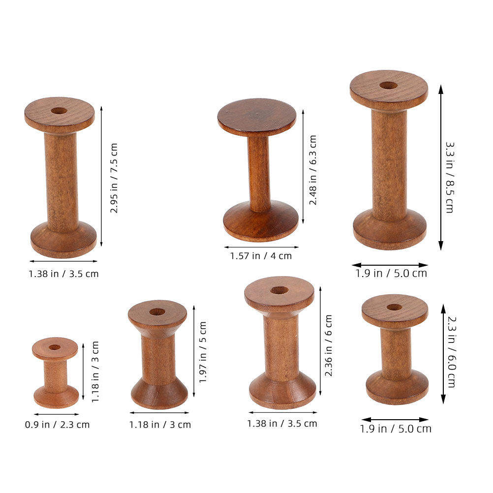 7Pcs Wooden Spindles for Sewin - Sewing Kit recension och pris