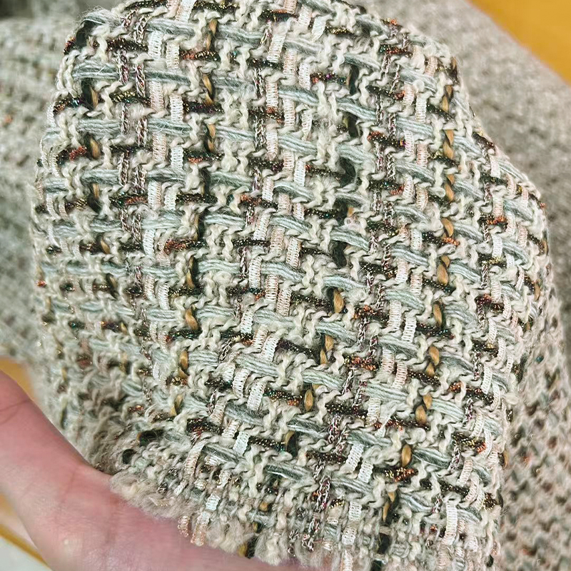 Redraspberry Khaki grey color  - Sewing Tweed Fabric recension och pris