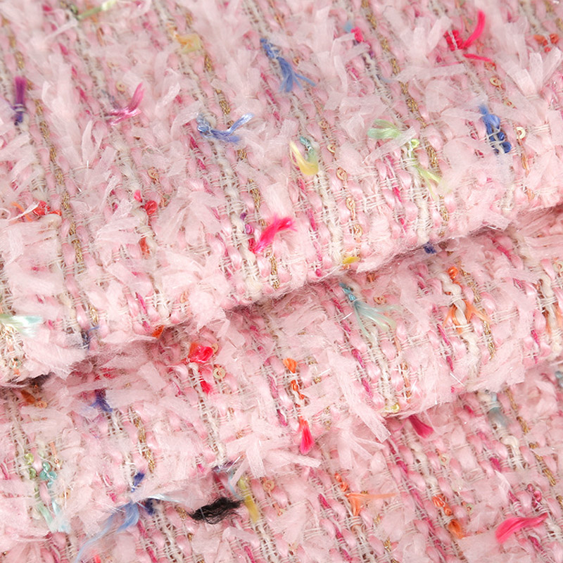 2024 New Fashion Pink Ribbon Y - Sewing Tweed Fabric recension och pris