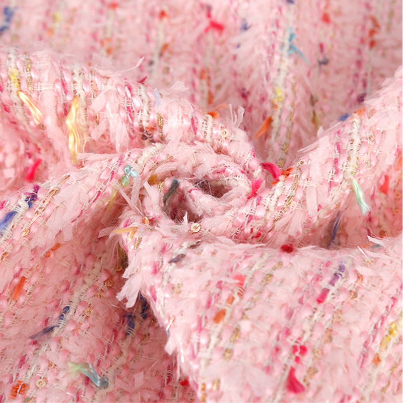2024 New Fashion Pink Ribbon Y - Sewing Tweed Fabric recension och pris