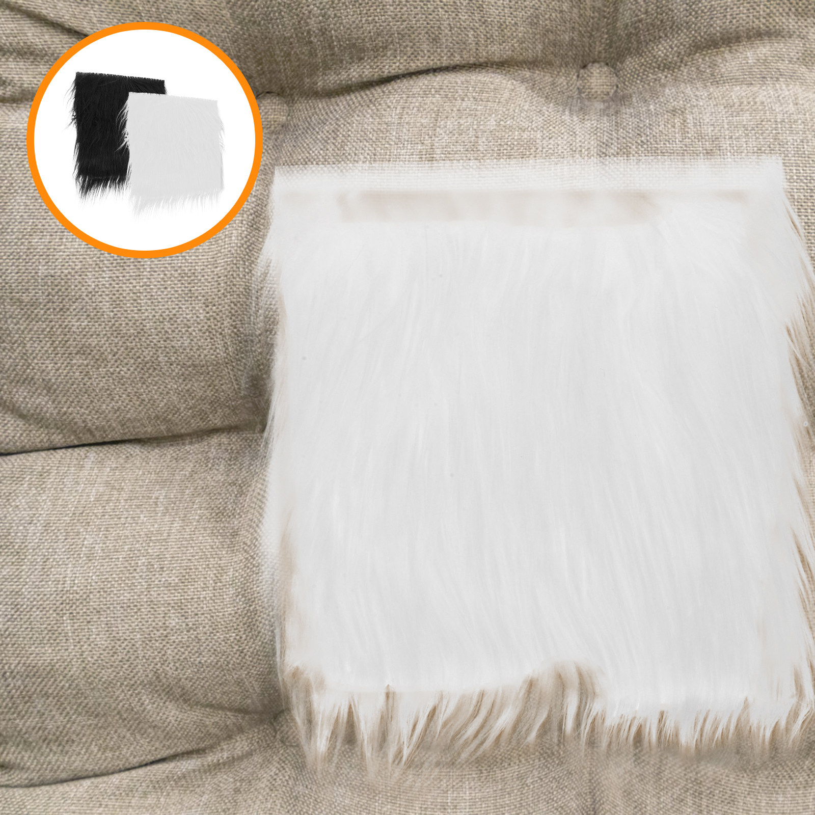 2Pcs Square Long Hair Faux Fab - Sewing And Textile recension och pris