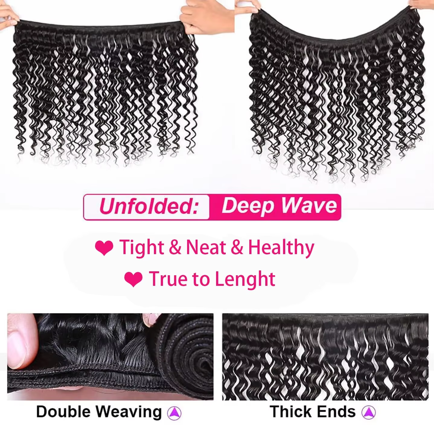 Deep Wave Burmese Human Hair B - Sewing Technology recension och pris