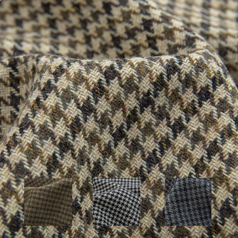 Light Coffee Small Houndstooth - Sewing Tweed Fabric recension och pris