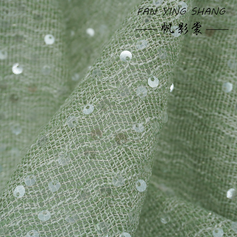 The Pale Green Sequins Tweed F - Sewing Tweed Fabric recension och pris