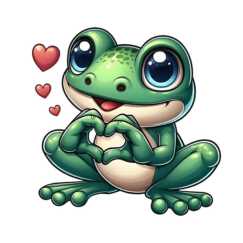 A cute cartoon frog Iron on Tr - Iron On Patch recension och pris