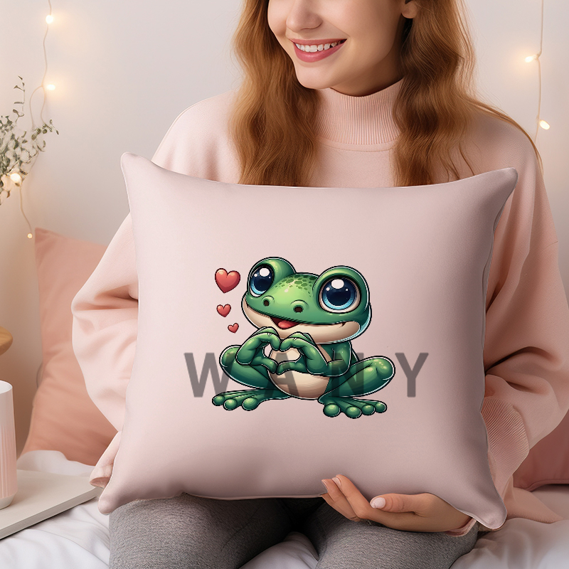 A cute cartoon frog Iron on Tr - Iron On Patch recension och pris