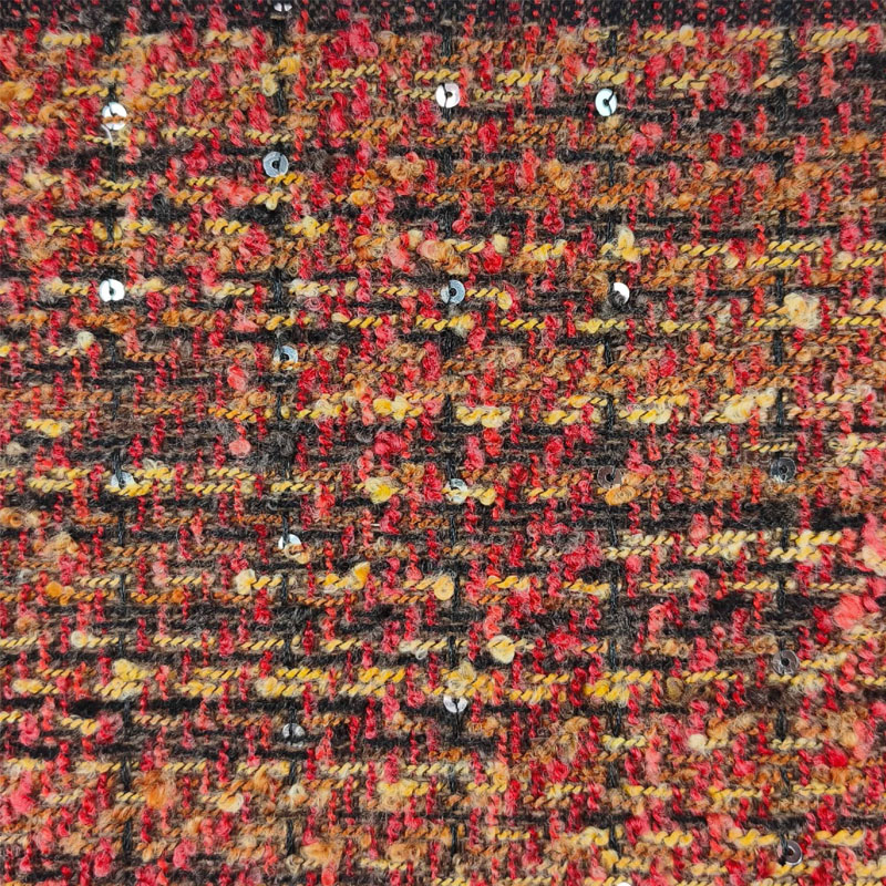Red and Black Lattice Yarn-Dye - Sewing Tweed Fabric recension och pris