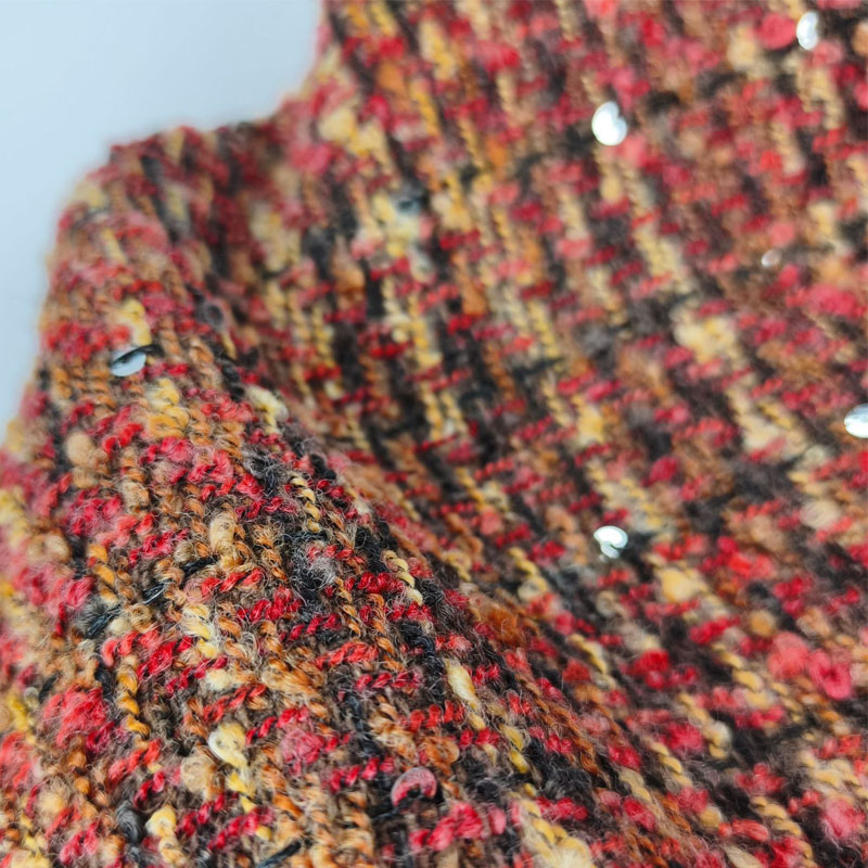 Red and Black Lattice Yarn-Dye - Sewing Tweed Fabric recension och pris