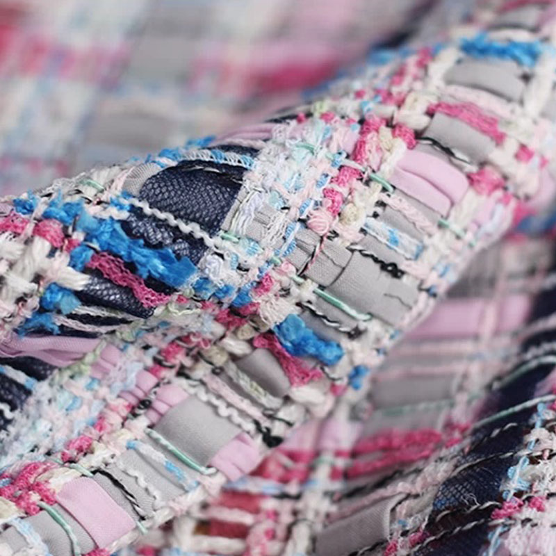 Luxury Pink & Blue Stripe Twee - Sewing Tweed Fabric recension och pris